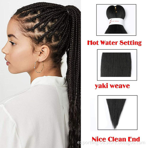 Wholesale Pre Stretched Braiding Hair Extensions Yaki Texture Hot Water Setting Easy Braid Solid And Mixed Color 26 Inch 90g